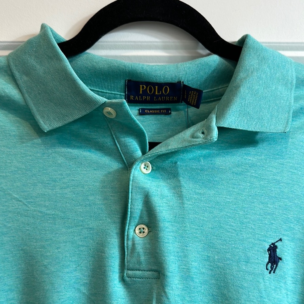 Polo by Ralph Lauren Men's Green Polo Shirt - Picture 2 of 4